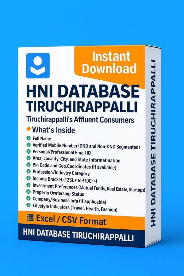 HNI Database Tiruchirappalli 2026 – Tiruchirappalli’s Most Affluent Audience
