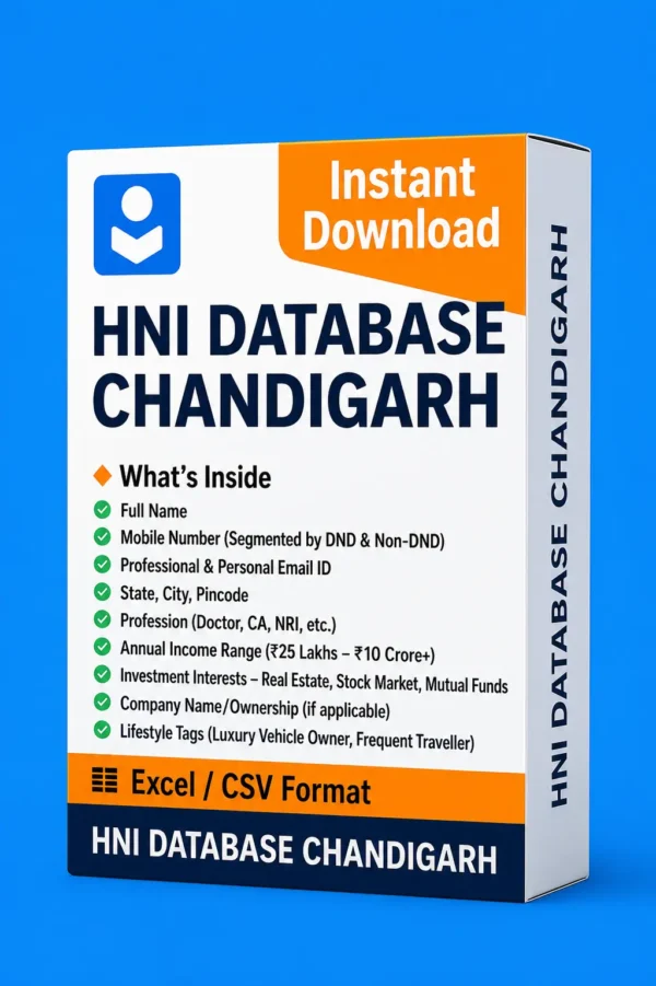 HNI Database Chandigarh 2026 – Premium Leads of High Net-Worth Individuals in Chandigarh